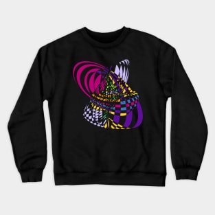 Algorithmic Art Pendulum | Harmonic Motion Pattern Checkered Neon Pink Yellow Purple Black Crewneck Sweatshirt